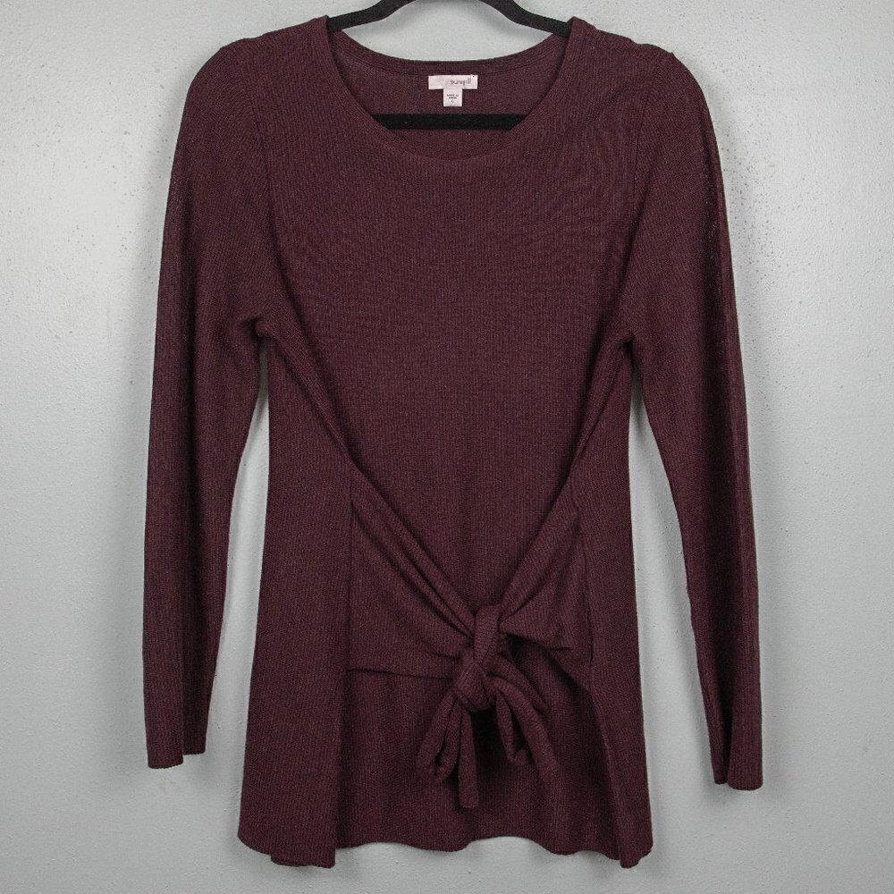 J. Jill Pure Jill burgundy tie front long sleeve shirt-S